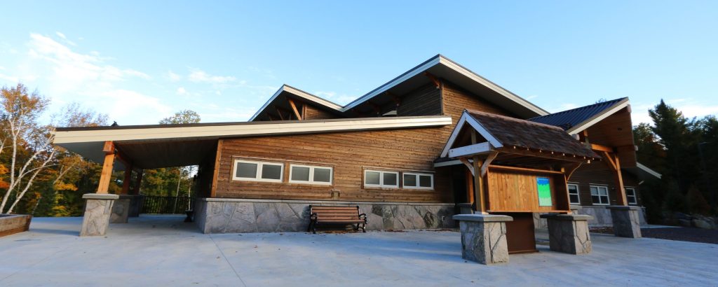 wooden and rock building