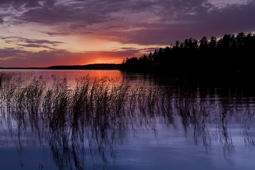 sunset over lake