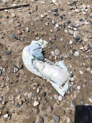 diaper lying on beach