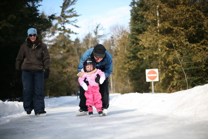 family skating