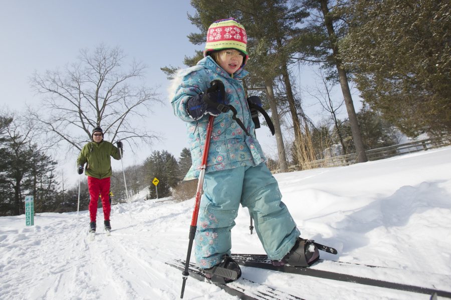 child skiing