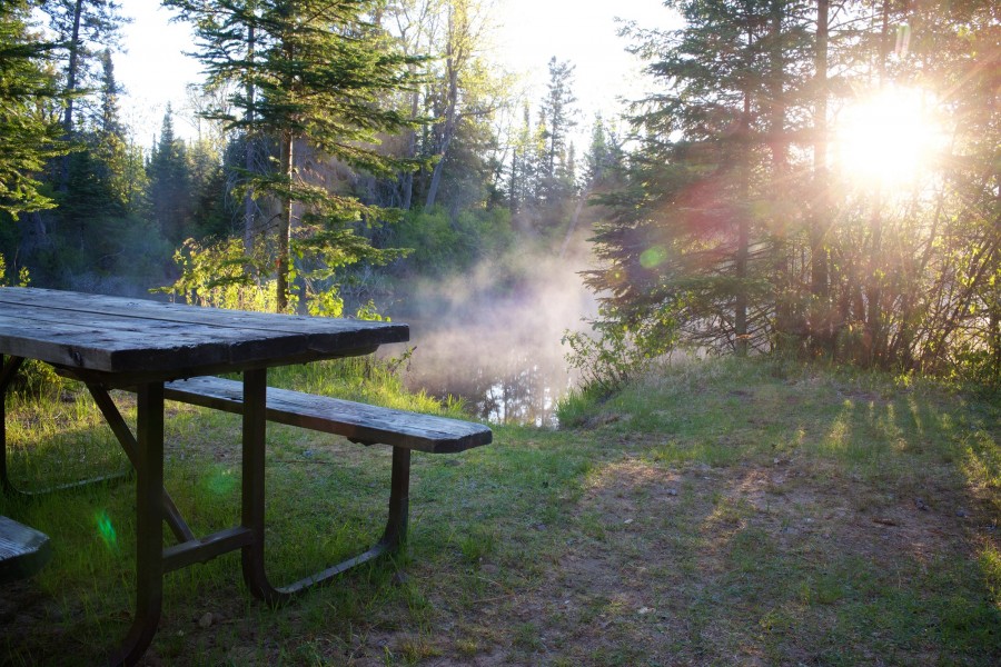 Riverside campsite at BonnecherePP, Summer 