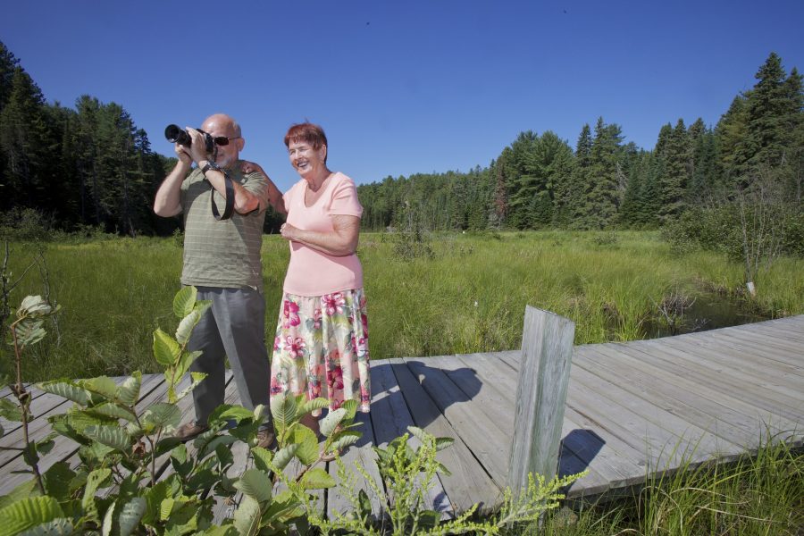 visitors on trail