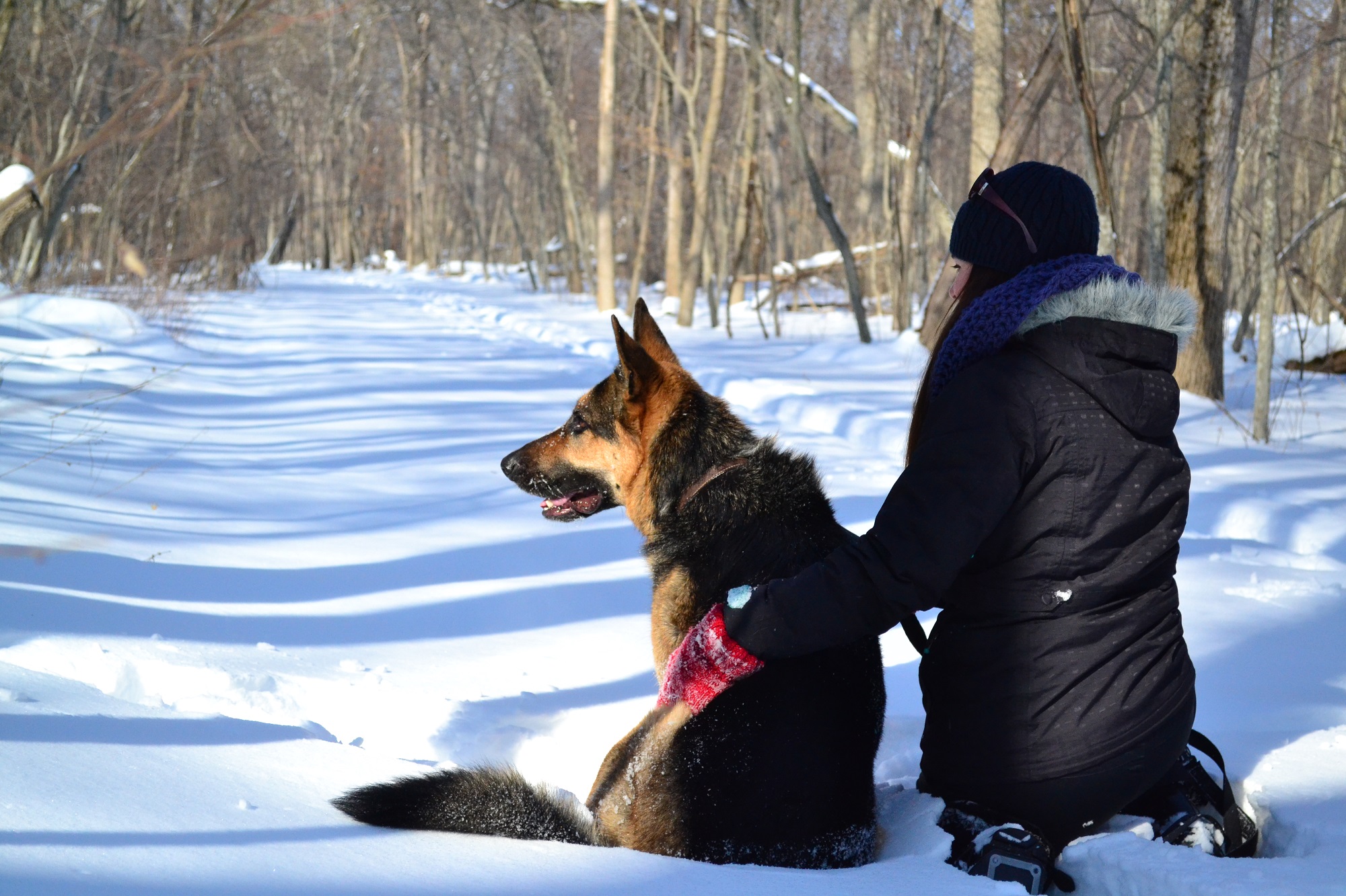 woman with dog