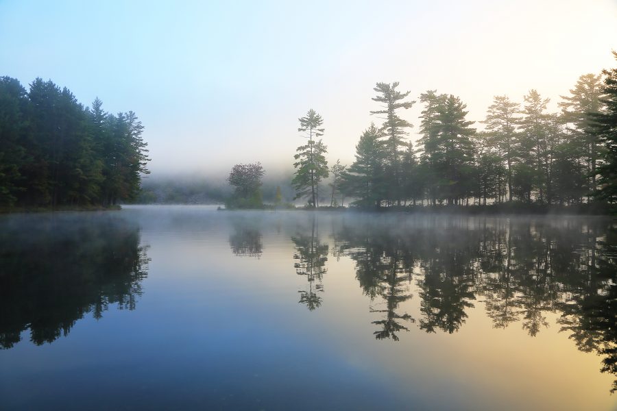 sunrise over lake