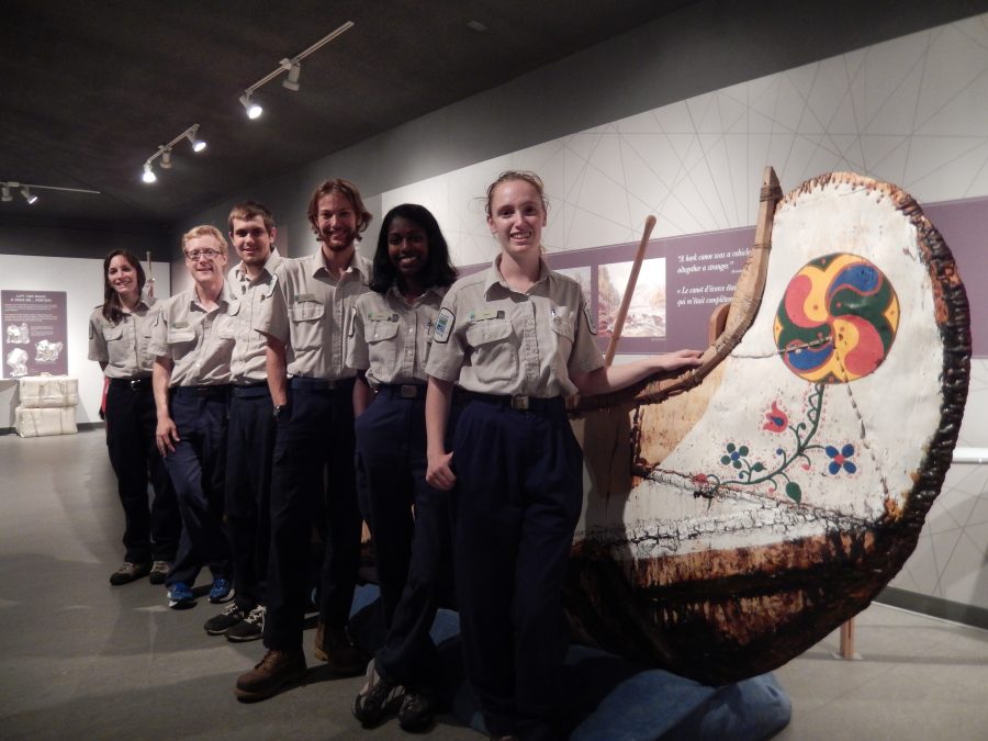 NHE staff with canoe