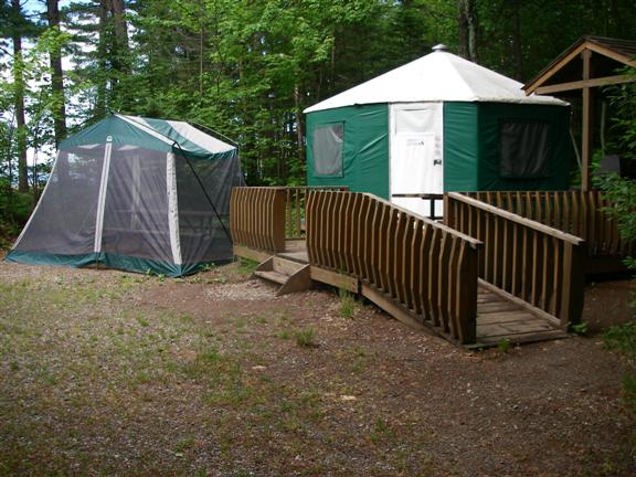 Pancake Bay yurt with dining tent