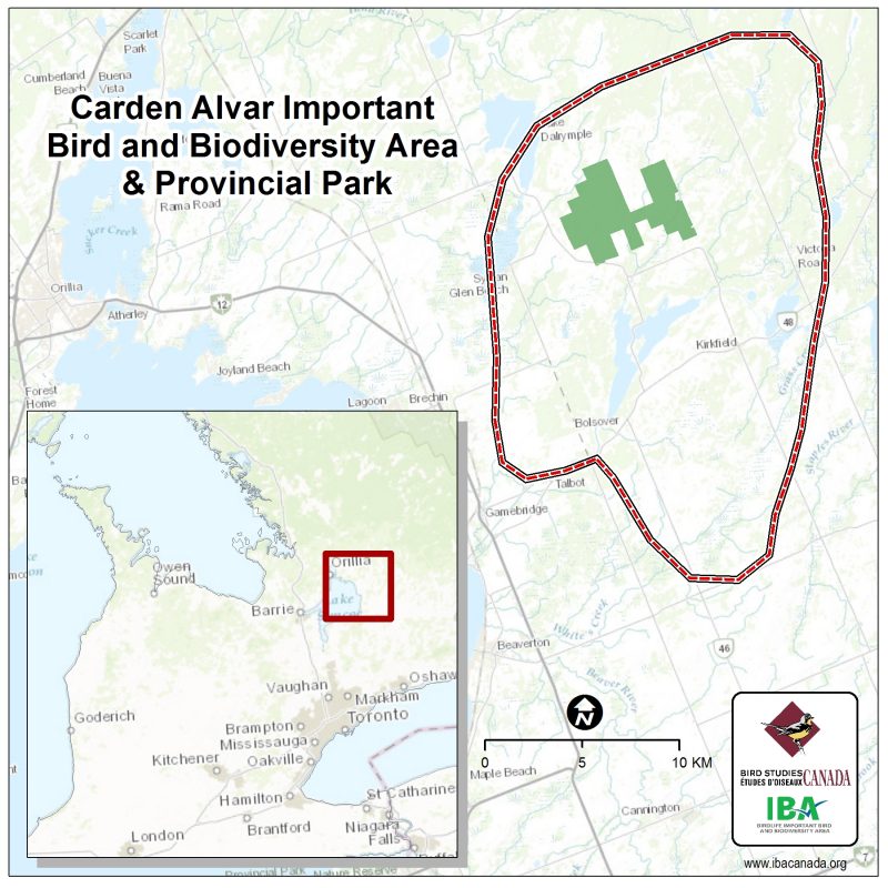 map of Carden Alvar IBA