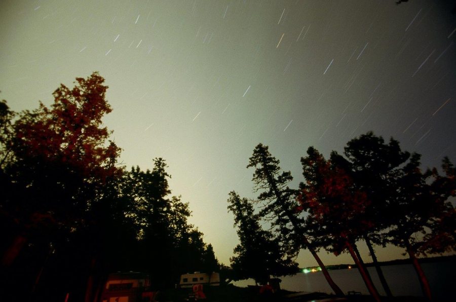 starry night in campground