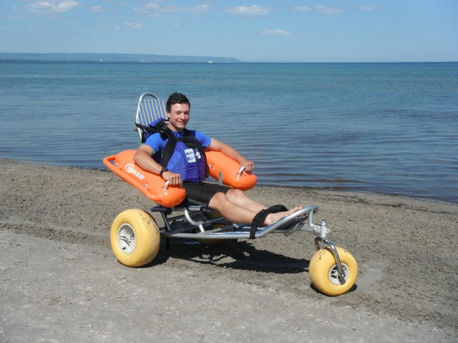 Floatation wheelchair at Wasaga Beach.