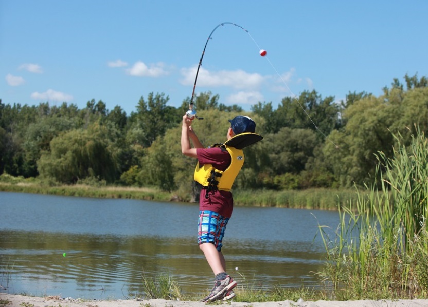 Child fishing at Darlington