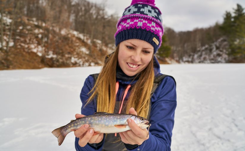 Woman holding trout