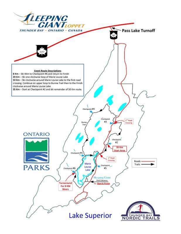 Map of the loppet routes