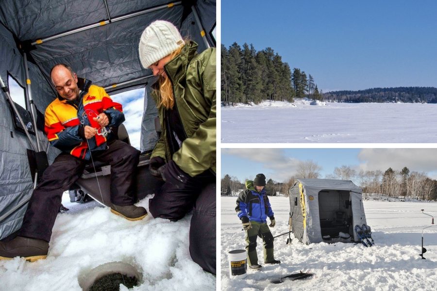 Collage of fishing