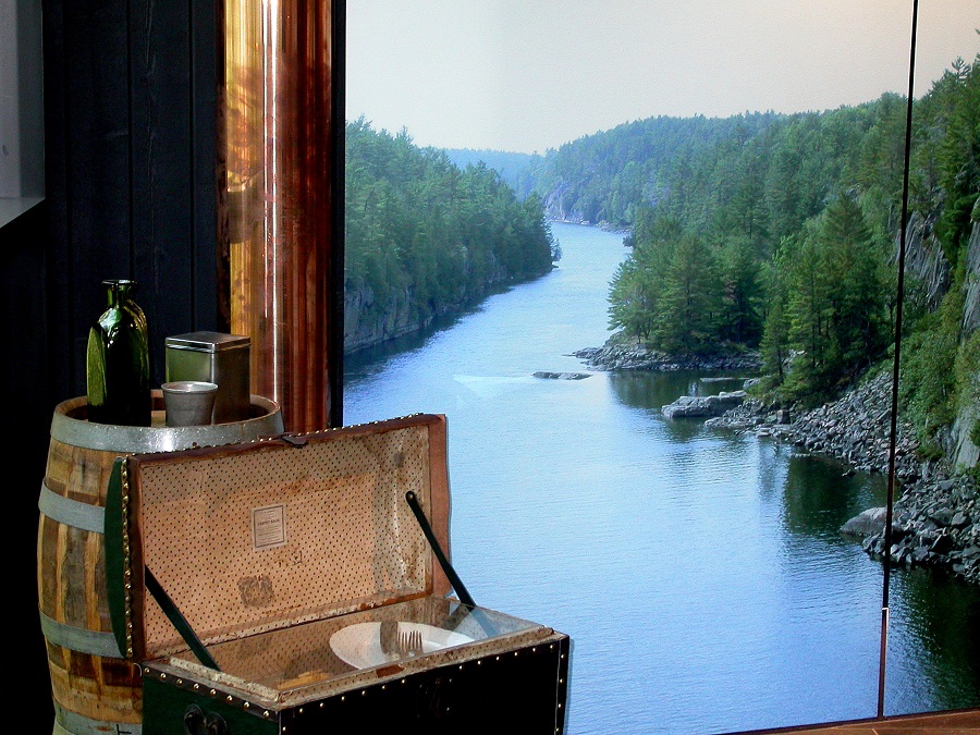 Exhibit with river in the background