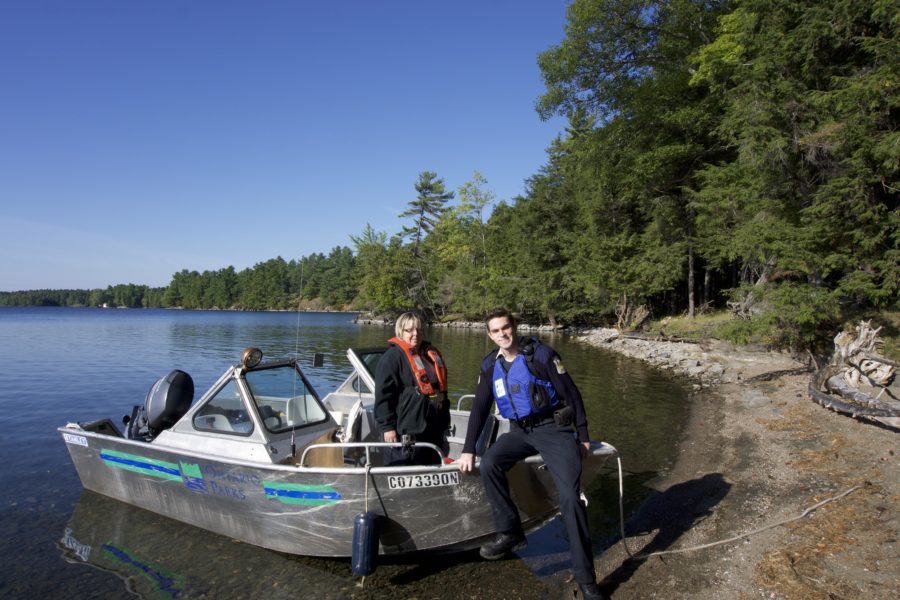 boat along the shoreline with wardens