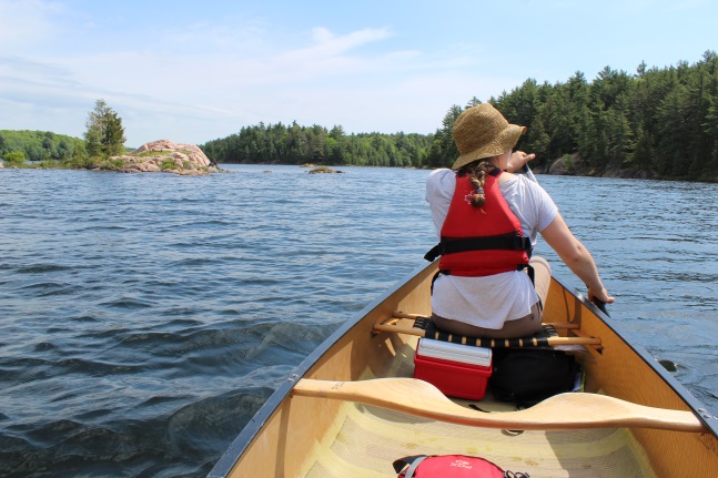 woman in canoe