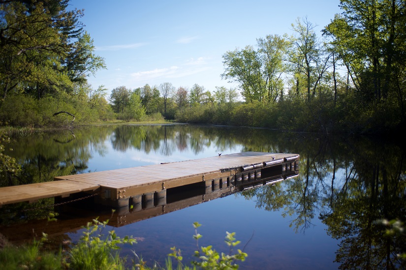 Dock in a calm river