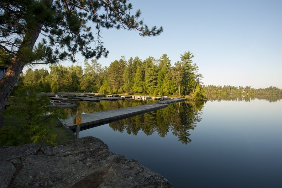 boat dock area on lake