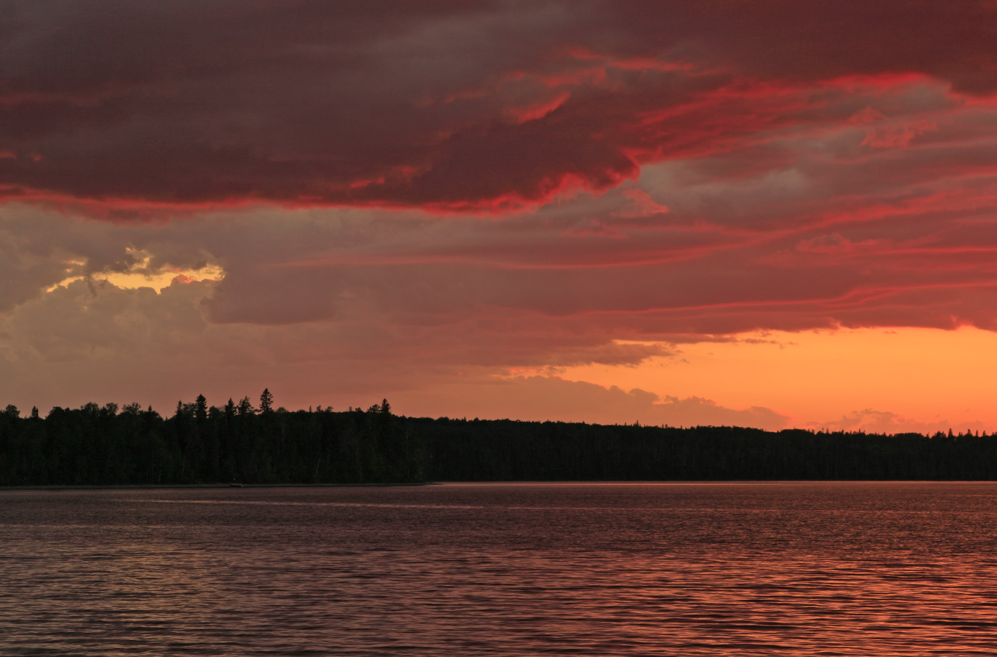 Sunset over the lake.