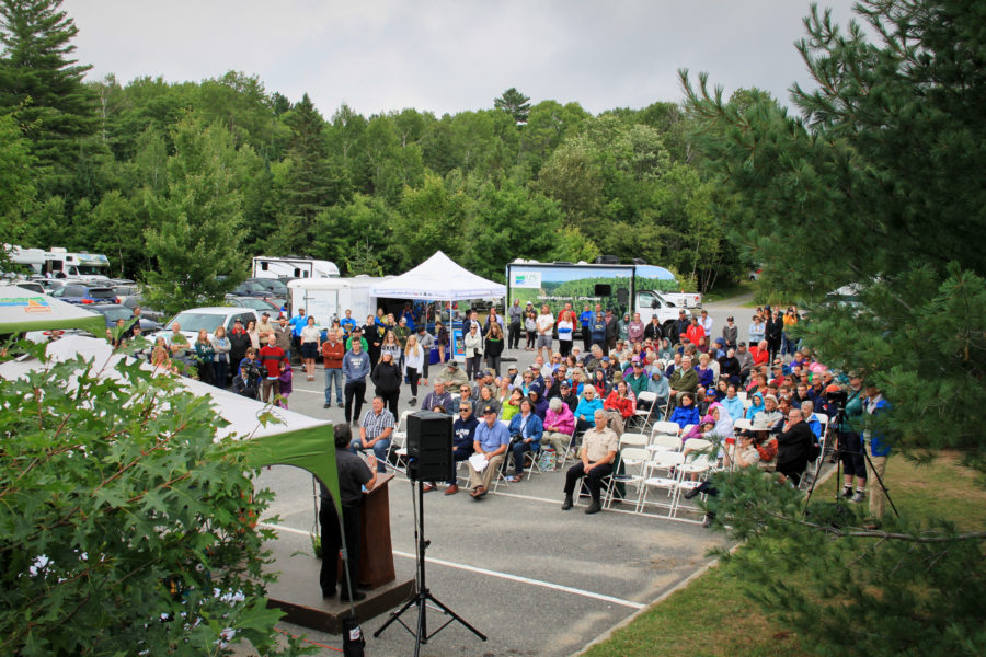 crowd shot of time capsule event