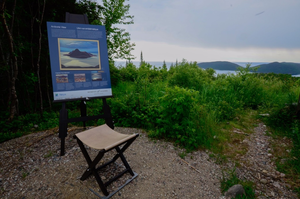 Easel and stool outdoors