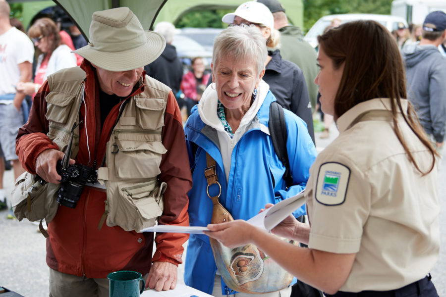 visitors at time capsule event