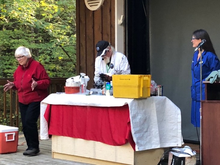 comet-making experiment at amphitheatre