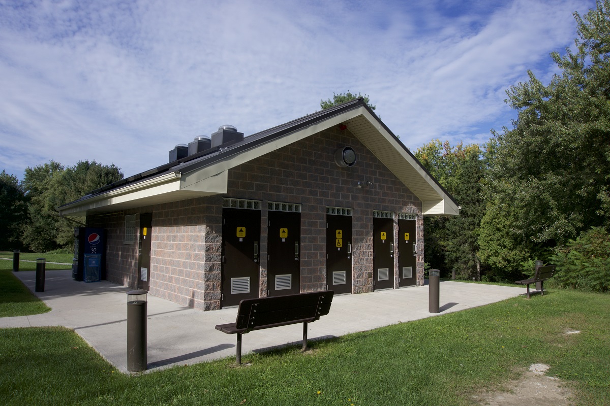 Comfort station on a sunny day