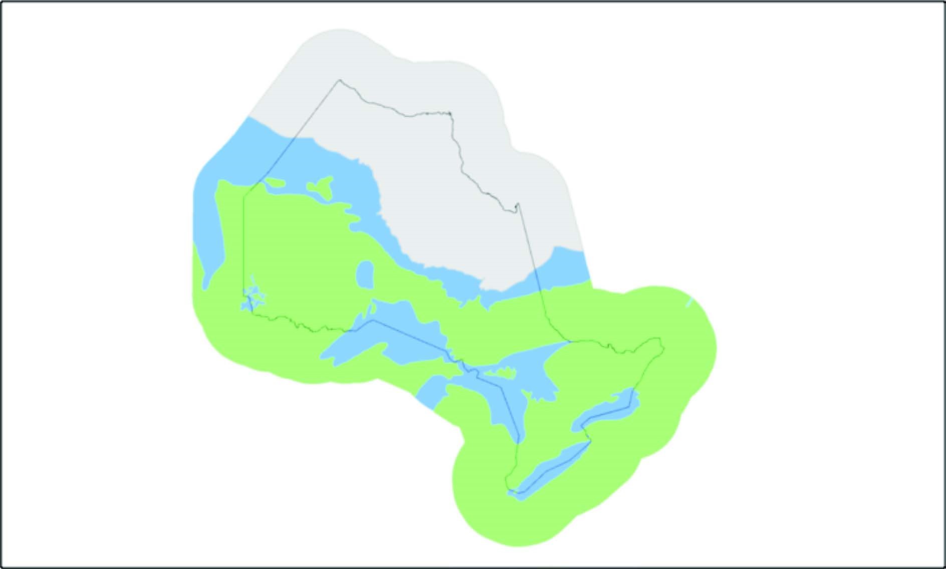 Diagram of land vs ice and water