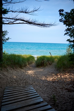 boardwalk onto lake