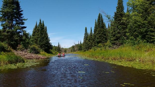 canoeing on river