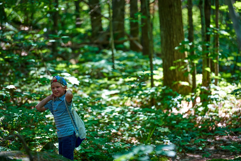 child walking on trail