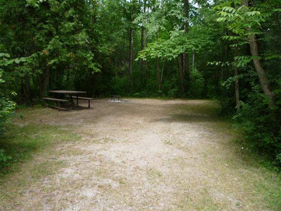 View of campsite 24 in cedar campgrounds.