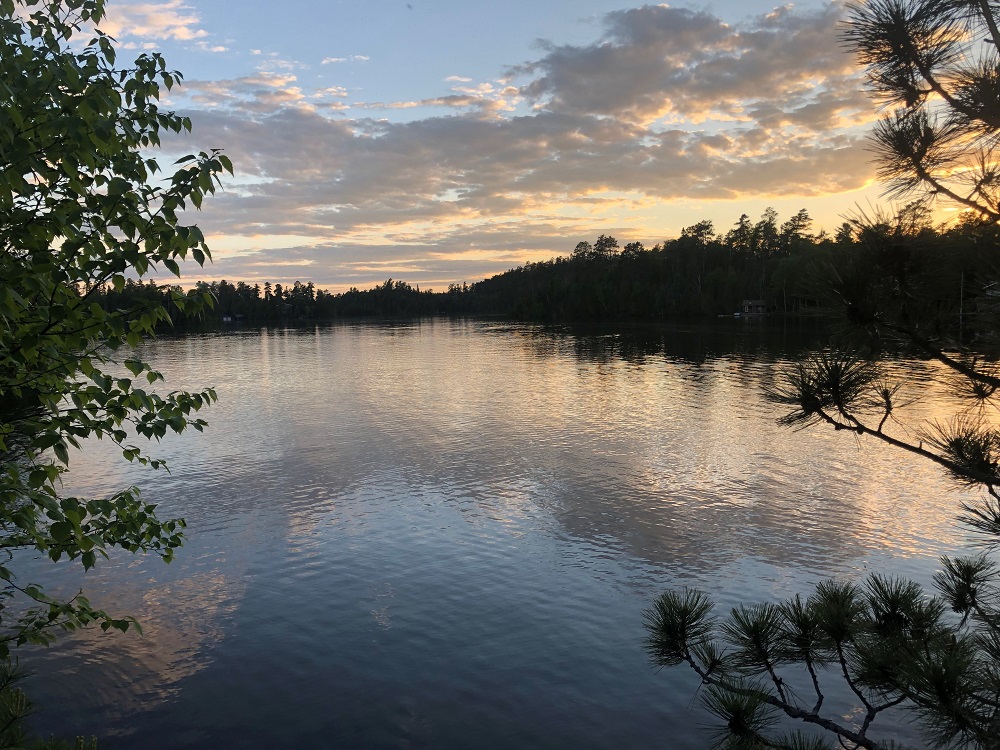 sunset over lake