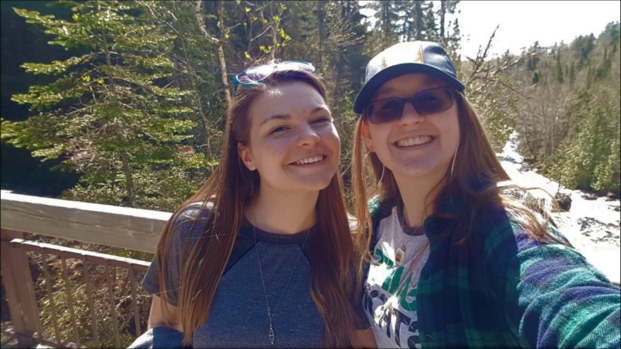 Kelly and Jordan hiking together on their days off