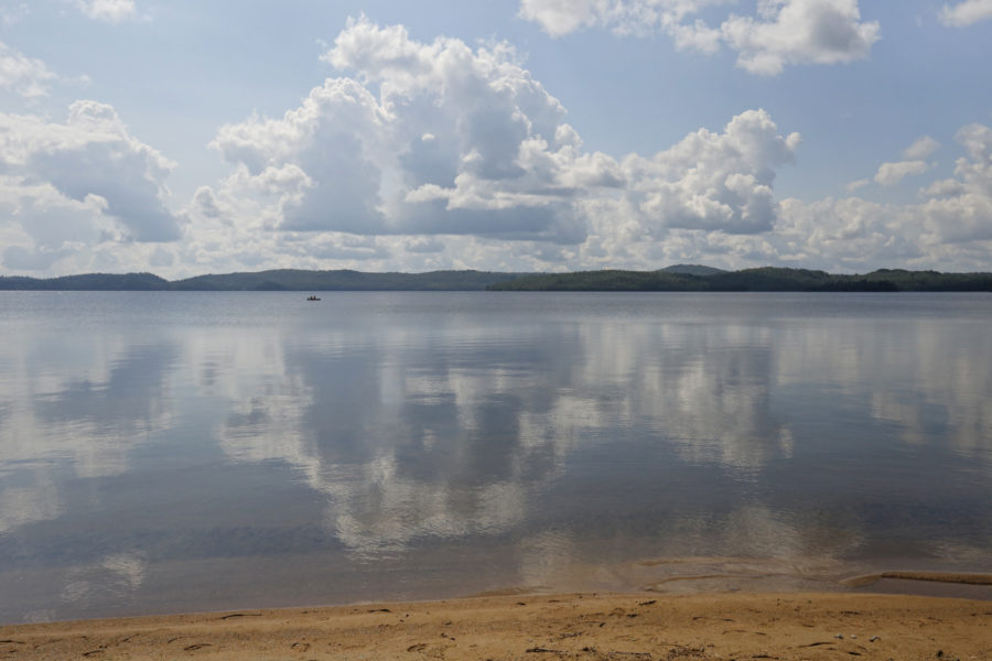 View of the water from the beach.