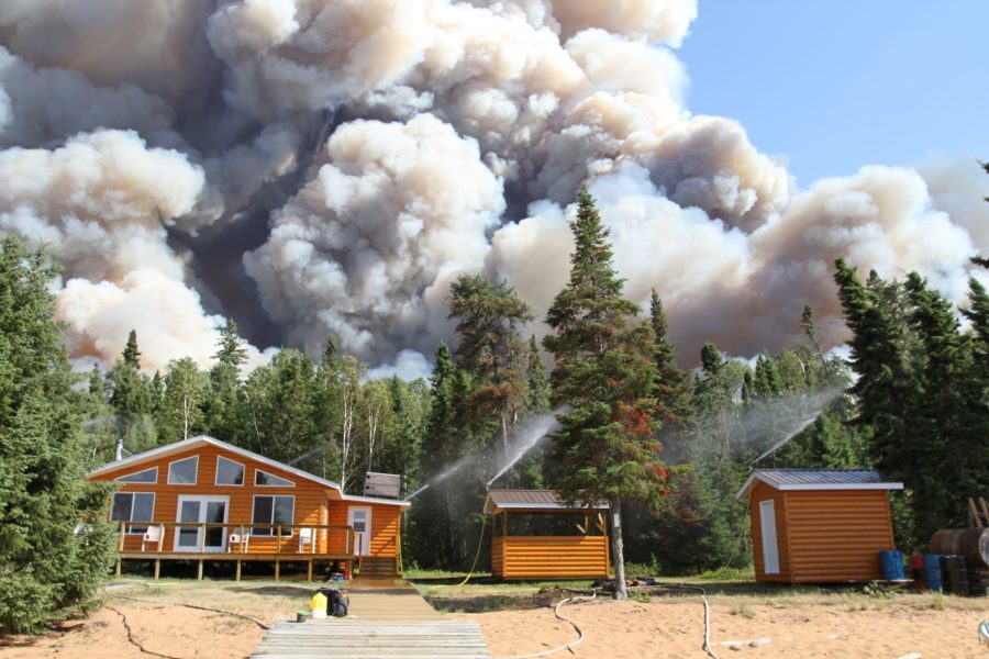 AFFES protecting an outpost camp with sprinklers