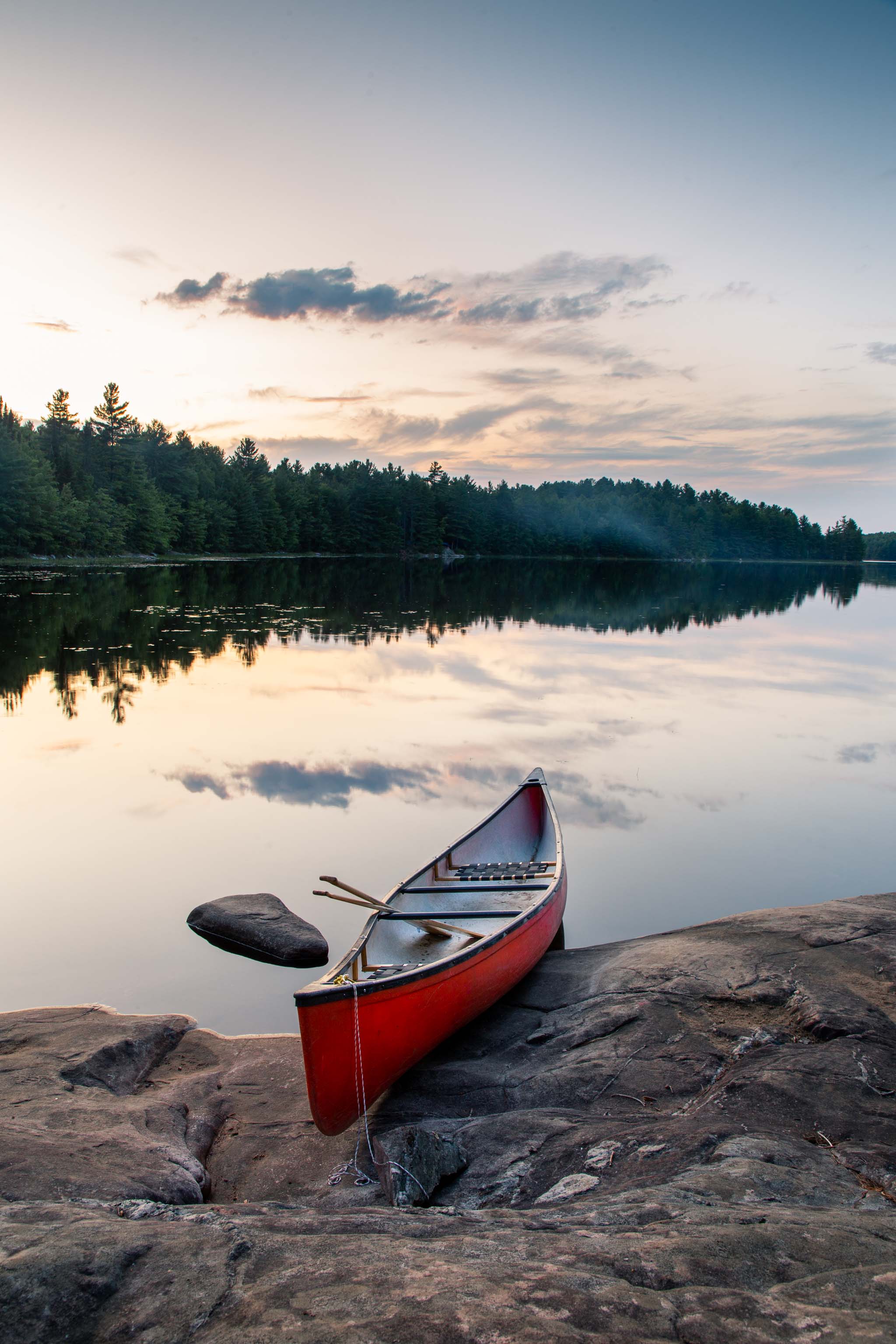 Picture of canoe on shore.