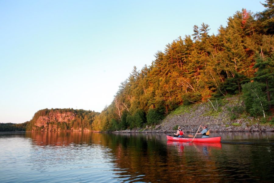 Paddlers on the lake.