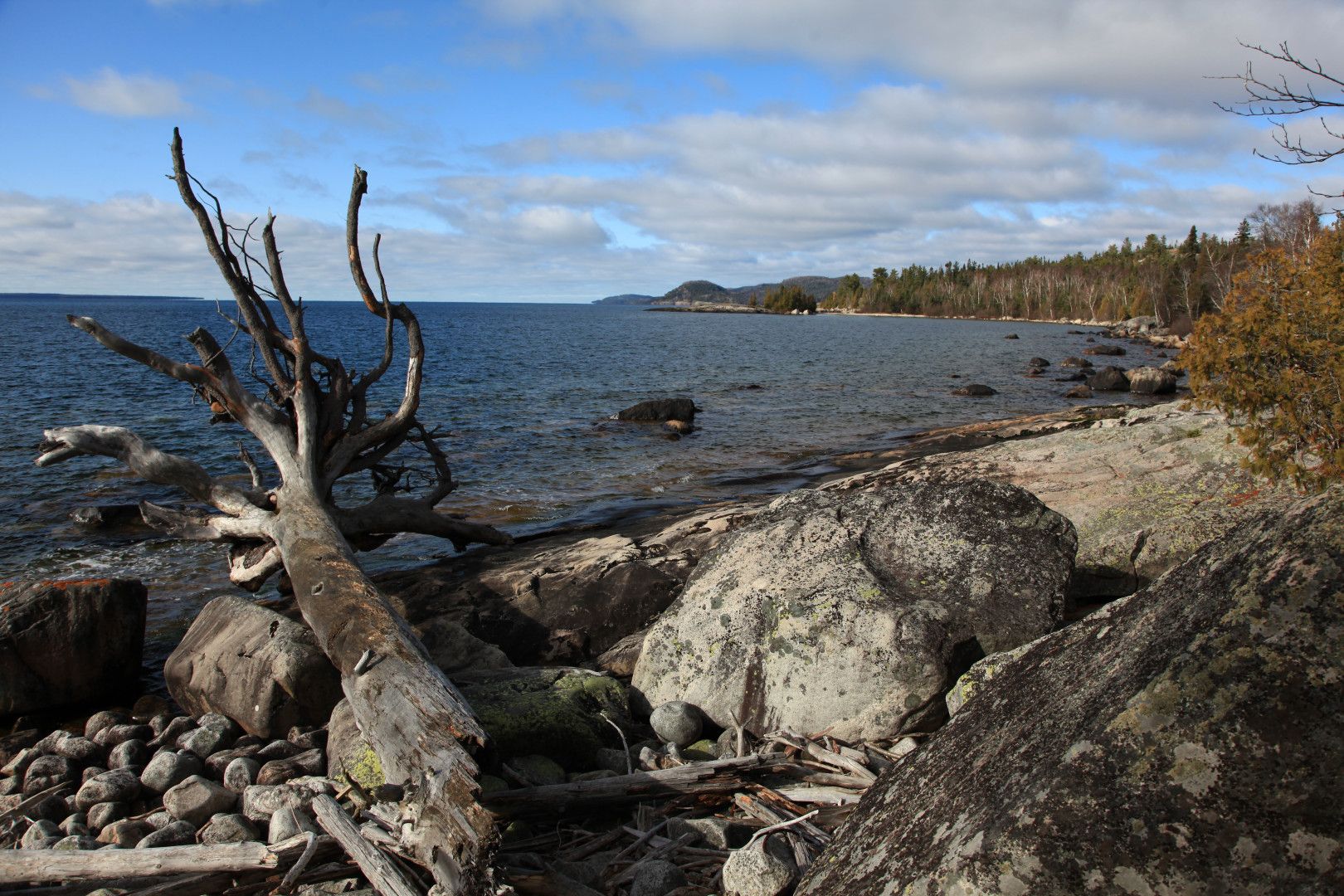 View of Lake Superior shoreline.