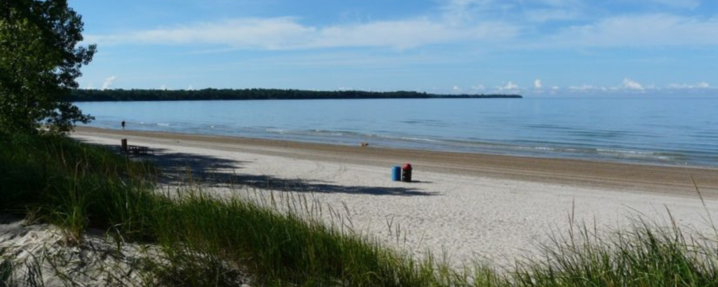View of beach at Sandbanks.