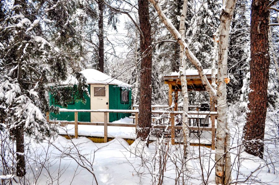 Cabin in winter at Killarney.