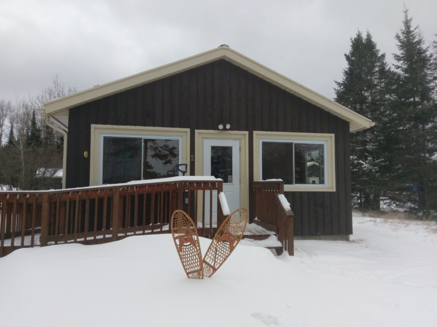 Sleeping Giant cabin in winter.