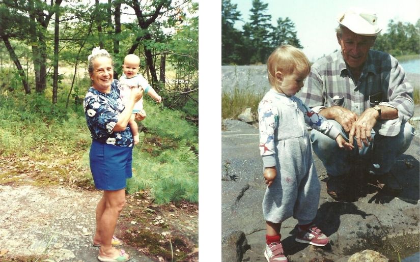 Photos of staff members grandparents and her.