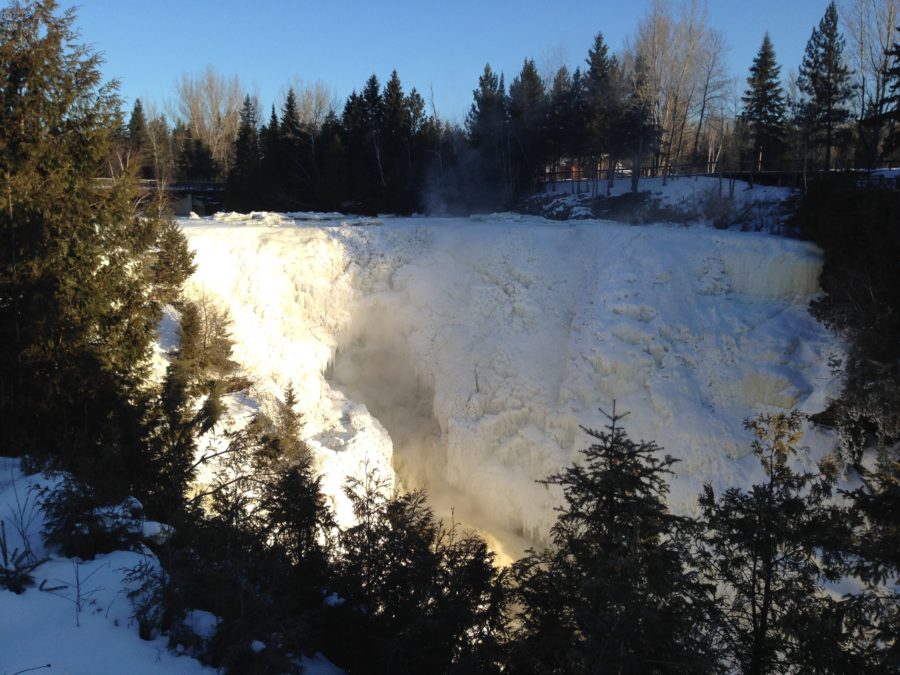 Frozen waterfall at Kakabeka Falls