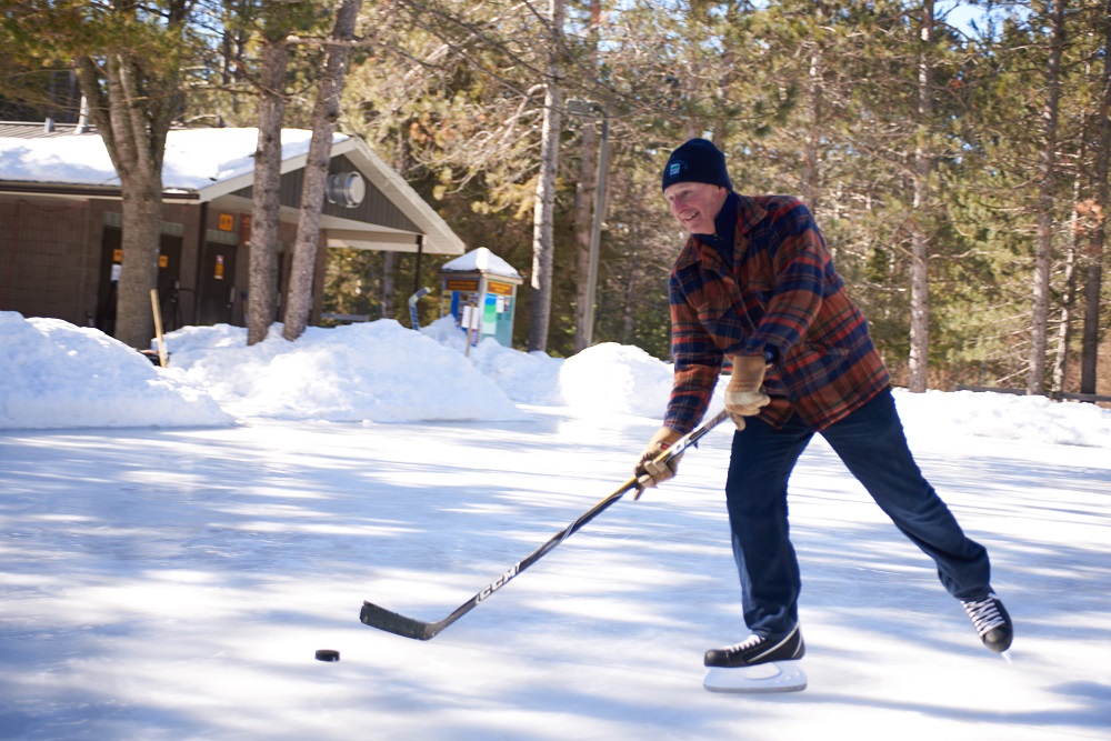 person playing hockey