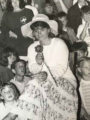 Women dressed up for interpretive program