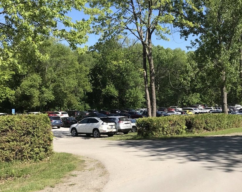 Parking lot full of cars