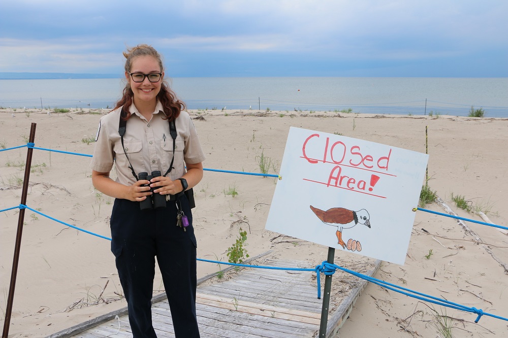 staff on beach